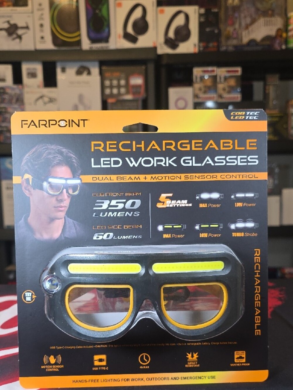 Rechargeable LED Work Glasses - Picture 2 of 2